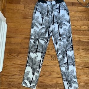 High-waisted Palm Print Pants